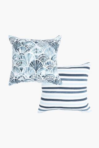 2 Pack Sea Print Scatter Cover Only 45X45Cm