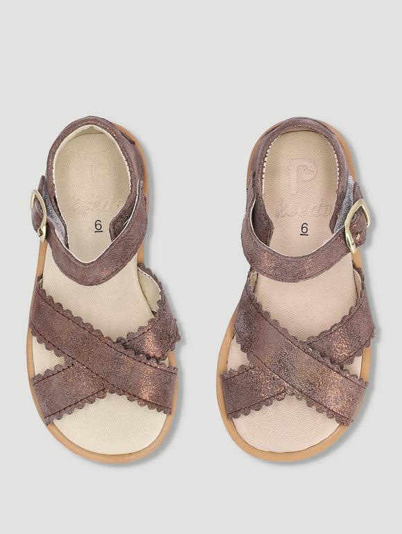 Girls Glitter Leather Sandal
