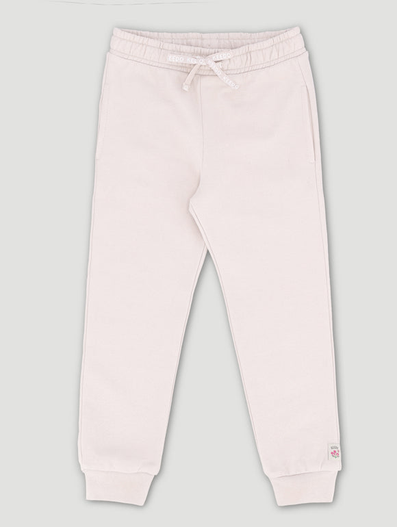 Girls Beige Logo Jogger