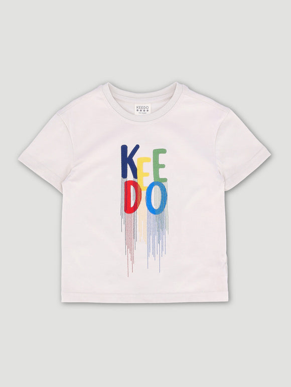 Boys Drip Embroidered Logo Tee