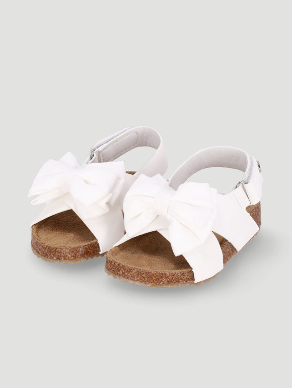 Girls Bow Adventure Sandal - White