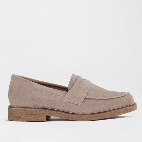 Mary Jane Suede Flat In Brown - 13000