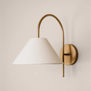 ArcheWall Light with Tapered Linen Shade – Gold
