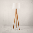 Assegai Tripod FlooLamp with Tapered Linen Shade