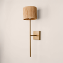 Bongo Wall Light with Raffia Shade – Gold