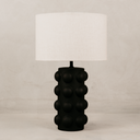 Marula Table Lamp with Linen Shade – Black