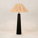 Mitaria Table Lamp with Raffia Shade – Black