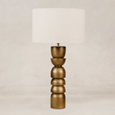 Totem Table Lamp with Linen Shade – Gold