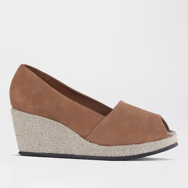 Mary Jane Suede Flat In Brown - 12990