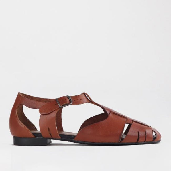Mary Jane Suede Flat In Brown - 13056