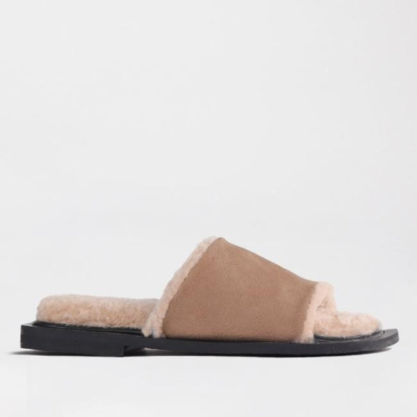 Mary Jane Suede Flat In Brown - 13064