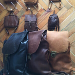 The Nguni Guy Leather The Wanderlust Backpack Black Tan Brown.jpg